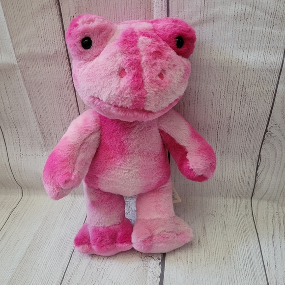 Build A Bear BAB TOADally Pink Tie Dye Spring 16" Frog HTF - Picture 2 of 7